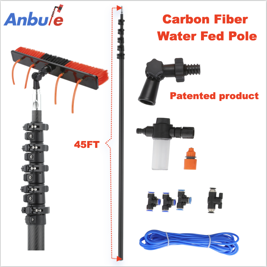 45ft carbon fiber water fed pole system with brush and fittings