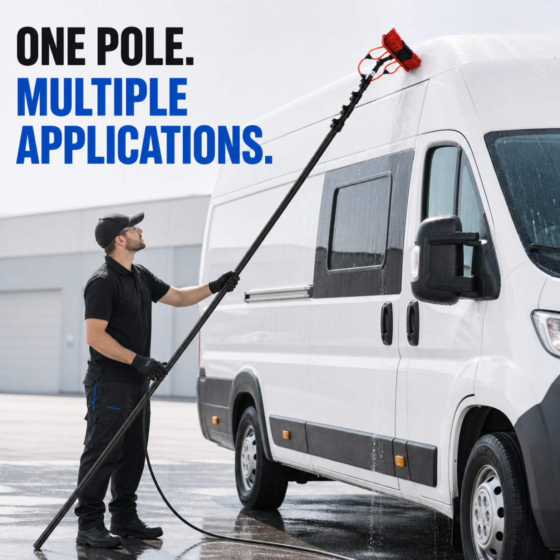 45ft water fed pole for commercial building cleaning