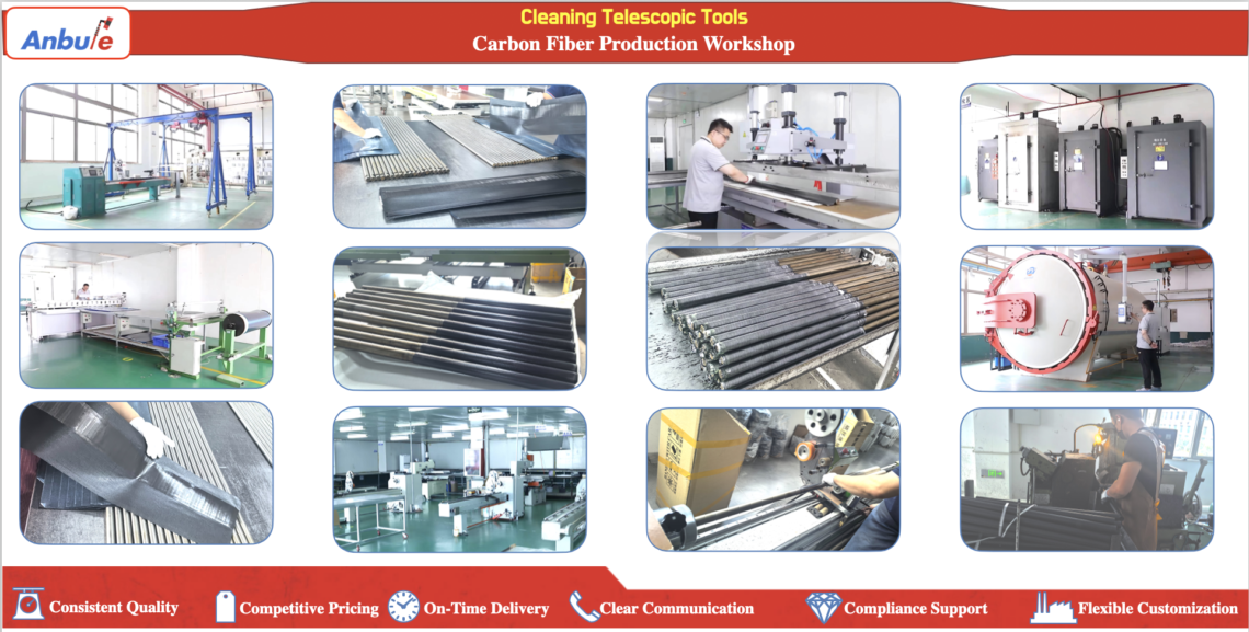 Water fed pole factory production process